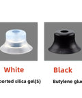 Industrial Pneumatic Manipulator Vacuum Suction Cup For PF PFG PA Lines Gray Silicone Nozzle High Power Gripper Adapter Robotic Tool Accessory showing white and black silicone suction cups side by side.