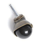 Close-up of a single vintage swivel caster from Set Of Four Vintage Swivel Caster Wheels For Furniture Sofas Chairs And Cabinets 360 Degree Rolling Casters For Easy Movement Heavy Duty Castors Smooth Glide For Home And Office