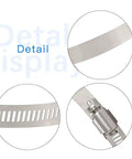 Close-up details of 10Pcs 7 Inch Stainless Steel Hose Clamps Set With Worm Gear Adjustable 6.8-7.8 Inches Range Heavy Duty Clips