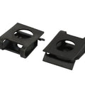 20 Piece Pack Of Badass Spring Steel U Nut Clips With Sharp Black Oxide Finish Fits M5 And ST4.8 Bolts, showing two clips from the front.