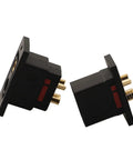 Hella Reliable Heavy Duty Gold Plated Qs8ps Connectors 130a Anti Spark Ev Battery Plugs showing two connectors with copper pins for electric drones.