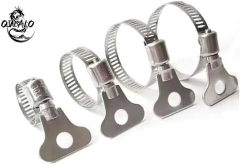 16-Piece 304 Stainless Steel Hose Clamps Set With Adjustable Thumbscrews And T-Bolt Worm Clamp And Band Clamp Mix For 6-12mm To 38mm Hoses
