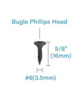 Size Six Pro Grade Drywall Screws Five Eighth Inch Flat Head Phillips Fine Thread Sharp Point For Wood And Drywall