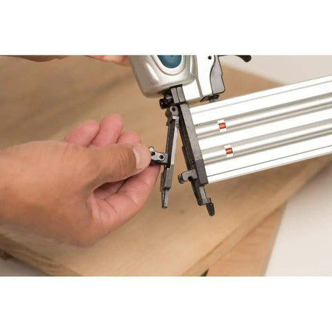 Rock Solid 18 Gauge Brad Naler With Slick Trigger And Compact Narrow Nose For Tight Corners Fires Five Eighth Inch To Two Inch Nails Smoothly Lightweight Aluminum Frame Keeps It At Just Three Pounds No Sweat Woodworking Essential
