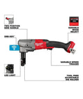 10 Gauge Nibbler With Variable Speed And Tool Free 360 Die Holder Rotation side view with LED light and adjustable handle