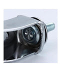 Close-up of 3 Inch Chrome Plated Lead Screw Swivel Caster Wheel showing metal assembly and bolt for furniture use.
