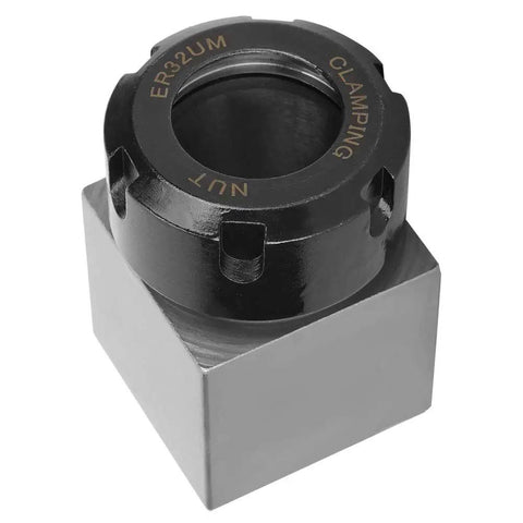 Premium Er-32 Square Collet Chuck Block Holder For Cnc Lathe With Dead Nuts Smooth Through Hole Design For Extended Turning Tasks And Battle Ready Hard Steel Build