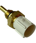 Side view of automotive temperature sensor with brass threaded body and white plastic connector (37870-PJ7-003)