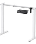 Electric Standing Desk Frame With Four Memory Height Settings For Sit Stand Comfort, White Frame Only, side angle view
