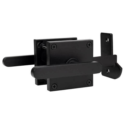 Heavy Duty Left Inswing Gate Latch With Dual Handles And Self Locking Spring Loaded Mechanism Outdoor Fence Hardware For Wooden Gates