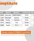 Compatibility chart for Front Wheel Hub And Bearing Assembly 513276 5 Lug With ABS For Chevy Captiva Sport Equinox