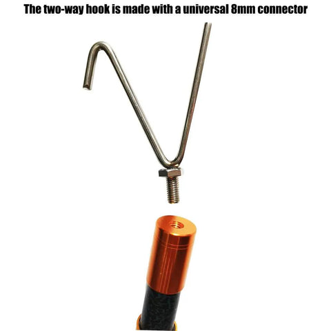 Heavy Duty 19.6ft Telescopic Cable Pulling Pole Made From High Density Carbon Fiber with two-way hook and 8mm connector.