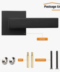 Matte Black Dummy Door Levers Interior Handles For Closets And Pantry Doors, Heavy Duty Non Turning Reversible Levers, package contents