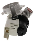 Washer Drain Pump Assembly 120V 80W 1.4A With Diverter Flapper Replacement For Washing Machines Replaces AP6031233 PS11766082 DIY Friendly Easy Install Beefy Copper-Wound Motor Delivers Strong Drainage Power, gray plastic housing with connector
