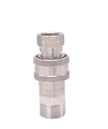 Badass Heavy Duty 304 Stainless Steel Hydraulic Quick Coupling Connector with 3/4 Inch size and push to connect design.