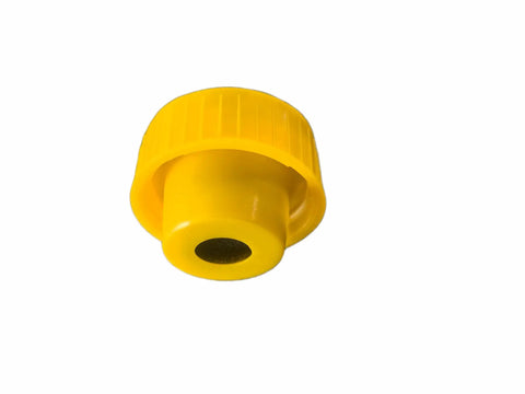 High Visibility Yellow Replacement Reservoir Cap For Power Pole Hydraulic Pump Fluid Tank, durable polymer lid for sealing pumps.