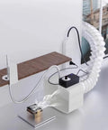 No Sweat Desktop Smoke Absorber For Soldering Tasks with exhaust hose pulling fumes from PCB workstation.