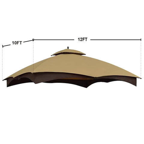 Gazebo Replacement Canopy Top For Lowe's Allen Roth GF 12S004B 1 Beige Easy Install Replacement Durable Polyester Or RipLock Fabric