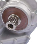 Heavy Hitter Gearbox Replacement For AP03 420684783 Systems close-up of gearbox with steel input shaft and sealant.