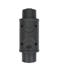 Close-up of Type 1 To GB T EVSE Converter linking American J1772 to Chinese EV, 32A, portable, black casing.