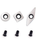 Ridiculously Sharp Carbide Replacement Inserts For Mini Wood Lathes Tough Square Round And Diamond Cutters built different with screws.