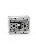 Heavy Duty Thin Finger Air Cylinder Actuator Built Like A Tank For Tight Bay Installations, 16mm bore, aluminum construction.