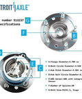 Pair Front Wheel Bearing And Hub Assembly Fits 1997 2005 Chevy Malibu Classic 1999 2005 Pontiac Grand Am And 1997 2004 Oldsmobile Alero With ABS Five Lug Easy Bolt On Replacement Kit specifications diagram