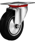 Close-up of a 24 Pack Three Inch Swivel Caster Wheels with Rubber Base and Top Plate Double Ball Bearing Heavy Duty Ideal for Carts