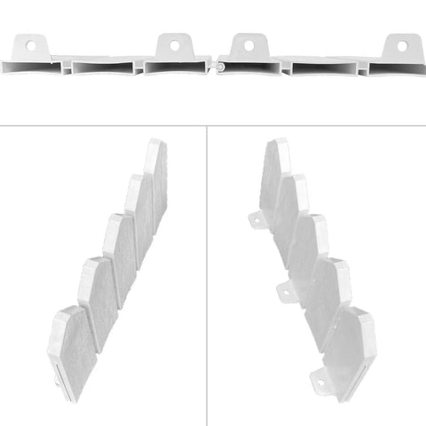 Landscape Edging Kit with 6.7 Inch Tall Wood Look Border for Flower Beds and Gardens, shown from front and side angles.