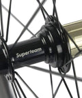 Hub detail of 700C Carbon Wheelset Aero Beast Front 60mm Rear 88mm Clincher With Transparent Decal For Road Bikes V Brake