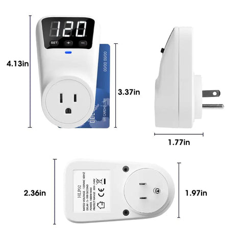 Wall Mount Surge Protector With Voltage Stabilizer And Real-Time Monitoring Fireproof UL94V-1 dimensions and views