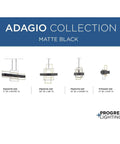 Adagio Collection Matte Black modern wall light with geometric interlocking elements for hallway foyer living room and bedroom