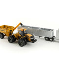 One Sixty Fourth Scale AGCO Harvesting Set With Gleaner A86 Combine And Front Dual Headers Challenger MT975E 4WD Duals and Grain Cart