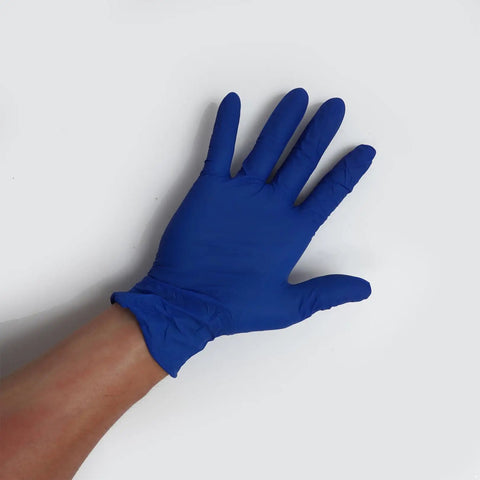 Blue glove as part of Kids Scientist Costume Set With Lab Coat ID Badge And Matching Accessories For Role Play Dress Up