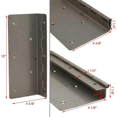 Tough As Nails Aluminum Offset Piano Hinge, 10" x 4 3/8", engineered for smooth swiveling on boat decks.
