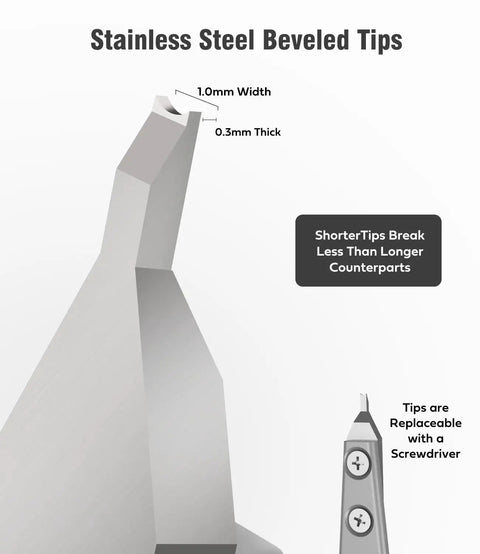 7825 Spring Bar Tweezers And Plier For Watch Band Removal with stainless steel beveled tips illustration