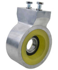 Premium Billet Aluminum Driveshaft Carrier Bearing With High Grade Polyurethane Insert For 1958 To 1964 Chevy Impala, side view showing material and design.