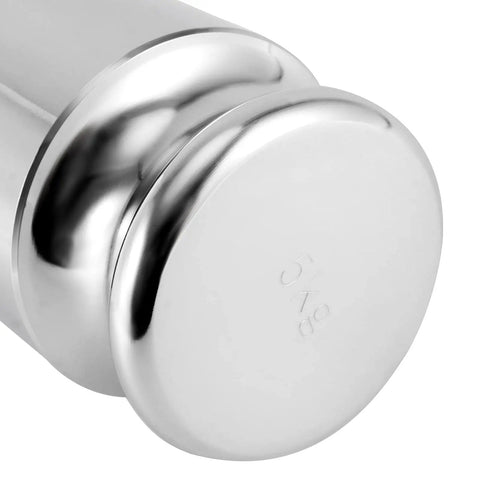 Five Kilogram Calibration Weight Class M1 High Precision 5000 Grams Steel With Chrome Finish cylindrical design close-up