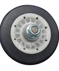 Complete Dryer Repair Kit With Drum Roller Idler Pulley Belt And Spring Replacement part featuring a single drum roller