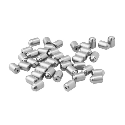 Forty Piece Heavy Duty Stainless Steel Press Fit Ball Plungers Bullseye Precision view of spring plungers in silver finish