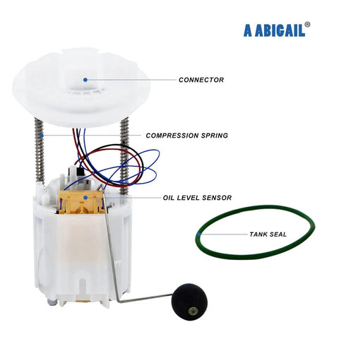 Premium Fuel Pump Replacement For 2005 To 2010 Chrysler 300 Challenger Charger And Magnum With 18 Gallon Fuel Tank Including Complete Sending Unit Kit With Pump Float Reservoir And Strainer shown with components labeled.