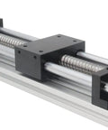 Close-up of 150mm Travel Dual Optical Axis Ballscrew SFU1605 Kit with NEMA23 Stepper Motor for CNC Router and 3D Printer