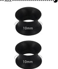 Black Silicone Ear Gauges Tunnels Plugs 00G 10mm Ultra Thin Flexible Dope Set Of 4 Pairs Double Flared Saddle Retainer