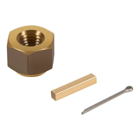 Brass Prop Nut Kit For Inboard Boats - Heavy-Duty Propeller Hardware For 1 Inch And 1-1/8 Inch Shafts - Includes nut, key, pin