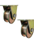 Beefy Heavy Duty H-Groove Grooved Wheel Caster For Square Tubes And Sliding Doors, Rigid Steel Track Wheel With Double Bearings