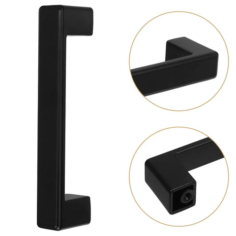 Vintage Zinc Alloy Cabinet Handles Matte Black For Kitchen And Dresser Drawers, solid drawer pulls with close-up details