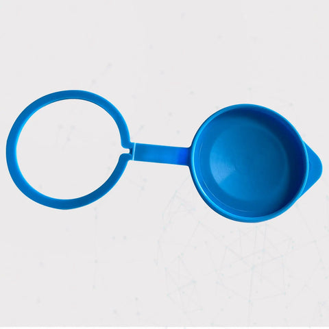 Top view of blue Windshield Washer Fluid Cap And Wiper Reservoir Cover For Pilot 2009 2015 Replacement OEM-Style