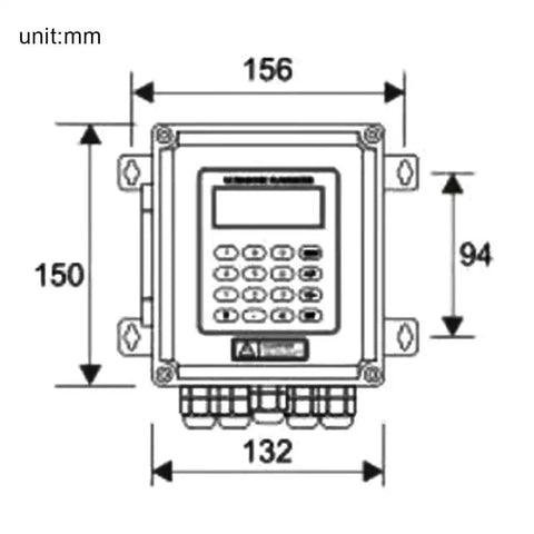 Dimensions diagram for Liquid Flow Meter Workhorse With Tuf-2000b And TM-1 Sensor, DN20-DN700mm Range, IP67 Waterproof.