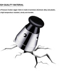 Pressure Cooker Jigger Valve by Amazon; aluminum alloy exhaust relief valve with black cap, front view