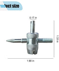 4 In 1 Tire Valve Core Removal Tool Set With 4 Way Universal Wrench For Fast Deflation Unblocking Pull Rod Re Tapping Threads